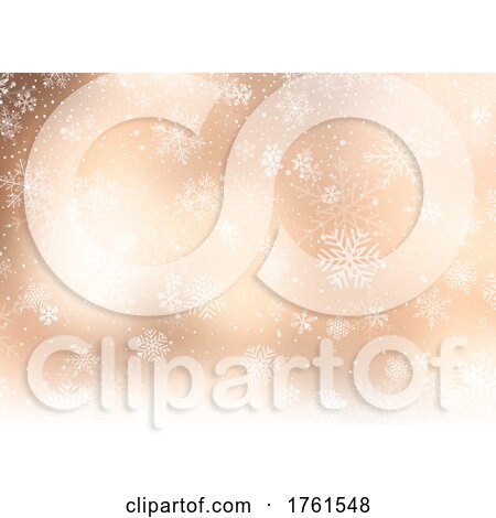 Golden Christmas Snowflakes Background by KJ Pargeter