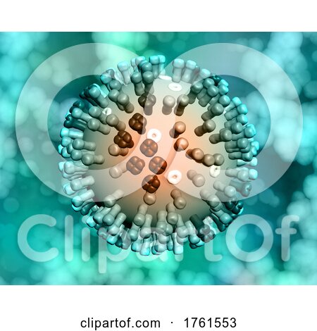3D Medical Background with a Close up of a Flu Virus Cell by KJ Pargeter