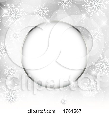 Christmas Snowflake Background with Space for Text by KJ Pargeter