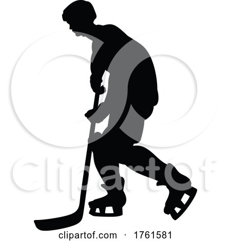 Ice Hockey Player Sports Silhouette by AtStockIllustration