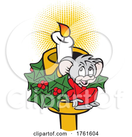 Christmas Mouse Sitting on a Candle Stick by Johnny Sajem