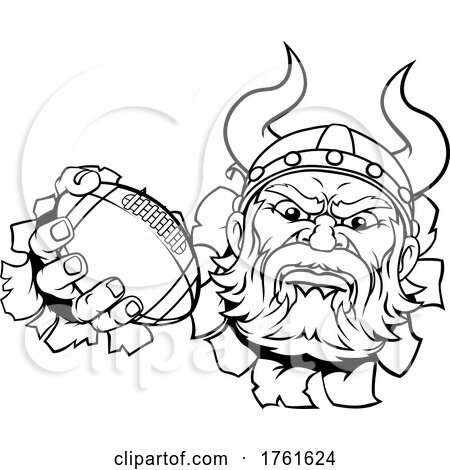 Viking American Football Sports Mascot Cartoon by AtStockIllustration