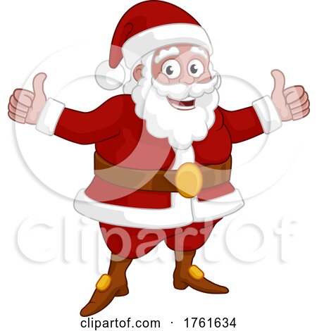 Christmas Cartoon Santa Claus Giving Thumbs up by AtStockIllustration