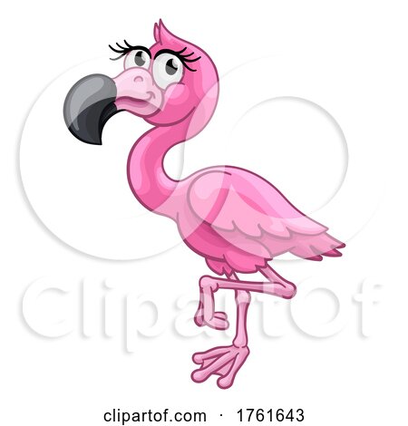 Pink Flamingo Bird Animal Cartoon Illustration by AtStockIllustration  #1761643