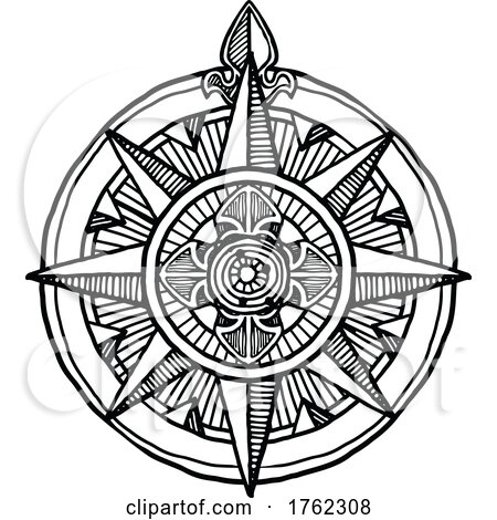 Antique Compass Rose by Vector Tradition SM
