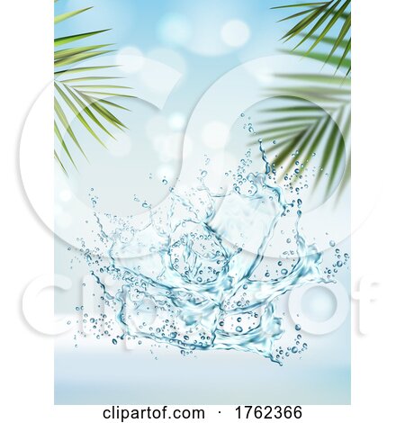 Water Splash and Palm Trees by Vector Tradition SM