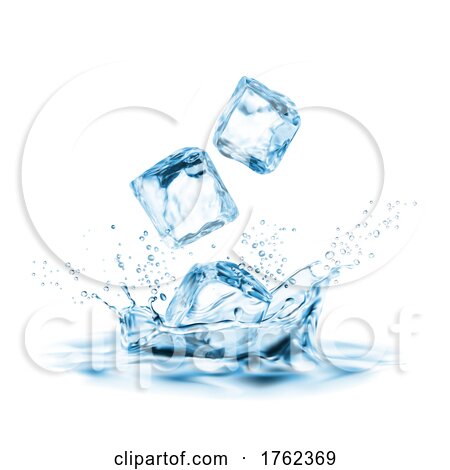 Ice Cube and Water Splash by Vector Tradition SM