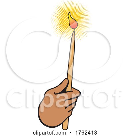 Cartoon Black Womans Hand Holding a Candle by Johnny Sajem