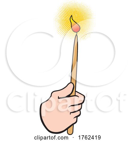 Cartoon White Mans Hand Holding a Candle by Johnny Sajem
