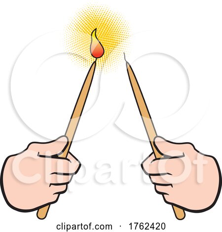 Cartoon White Hands Taking Light from a Candle by Johnny Sajem