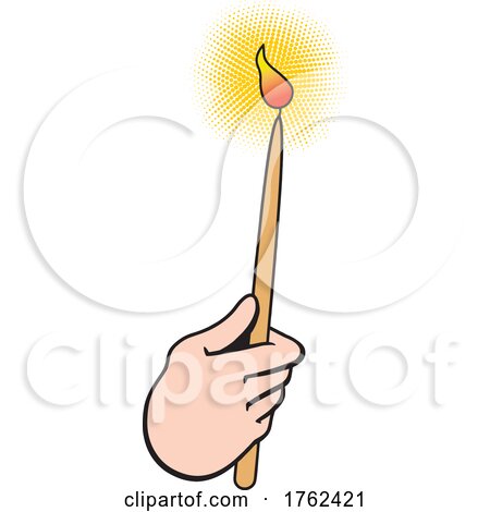 Cartoon White Womans Hand Holding a Candle by Johnny Sajem