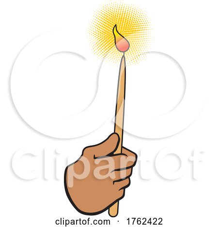 Cartoon Black Mans Hand Holding a Candle by Johnny Sajem