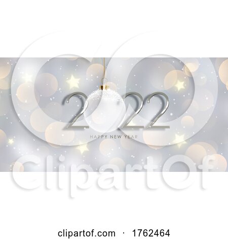 Elegant Silver Happy New Year Banner Design by KJ Pargeter