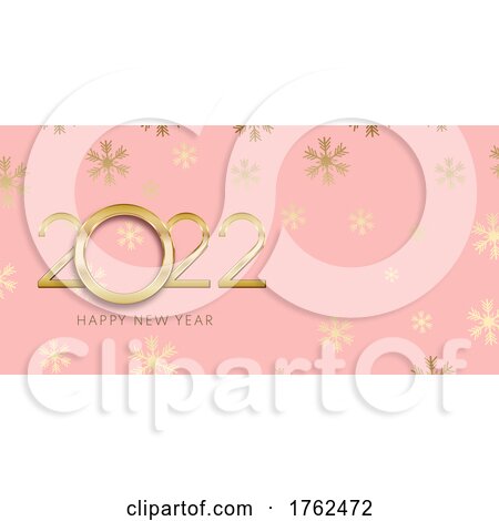 Happy New Year Banner with Pink and Gold Design by KJ Pargeter