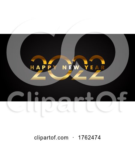 Happy New Year Banner with Gold Lettering Design by KJ Pargeter