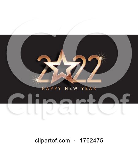 Happy New Year Banner with Gold Star Design by KJ Pargeter