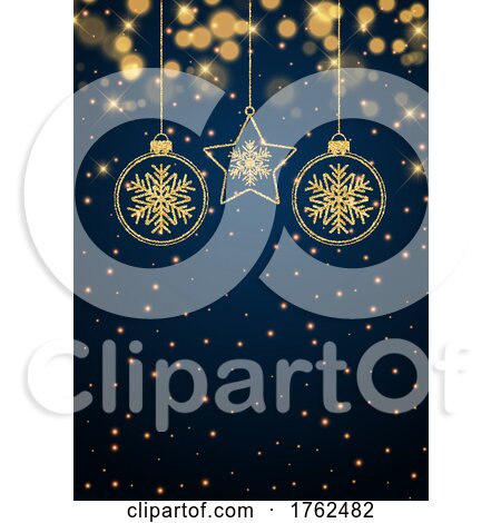 Sparkle Christmas Background with Glittery Decorations by KJ Pargeter