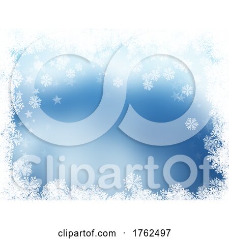 Christmas Background with a Snowflake Border by KJ Pargeter