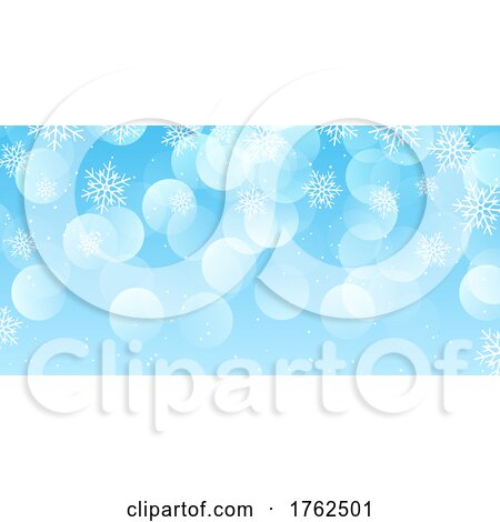 Christmas Banner with Snowflakes and Bokeh Lights by KJ Pargeter