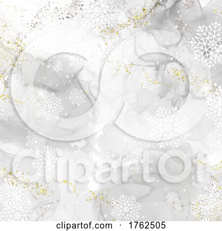Elegant Christmas Snowflake Background with Hand Painted Design by KJ Pargeter