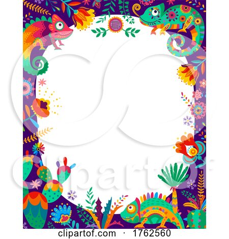 Mexican Chameleon Border by Vector Tradition SM