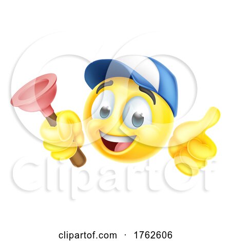 Plumber Plunger Handyman Emoticon Emoji Icon by AtStockIllustration