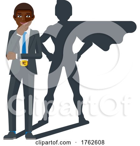 Business Person Super Hero Cartoon Mascot by AtStockIllustration