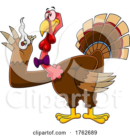 Turkey Mascot Smoking a Joint by Hit Toon