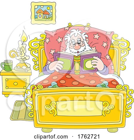 Santa Claus Reading in Bed by Alex Bannykh