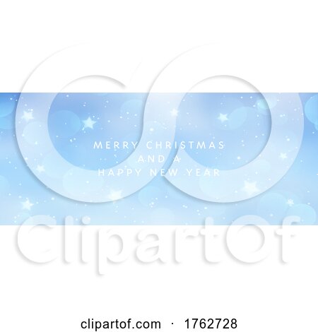 Christmas Banner with a Minimal Star and Bokeh Lights Design by KJ Pargeter