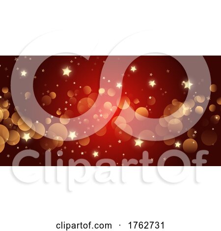Christmas Banner with Stars and Bokeh Lights Design by KJ Pargeter