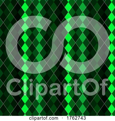 Christmas Argyle Pattern in Shades of Green by KJ Pargeter