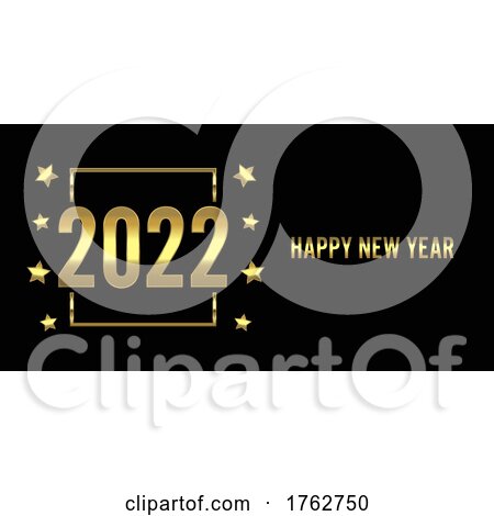 Happy New Year Banner with Gold Lettering by KJ Pargeter