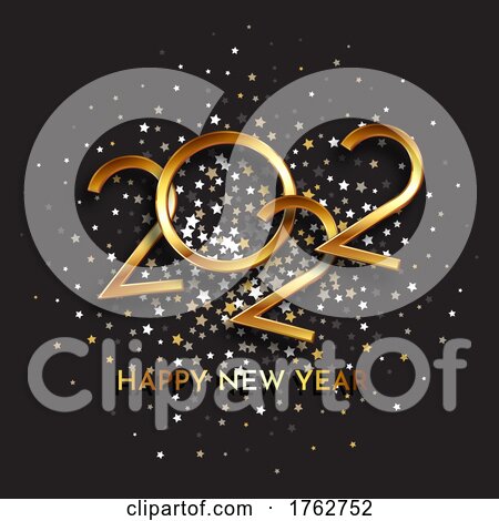 Happy New Year Background with Gold Lettering by KJ Pargeter