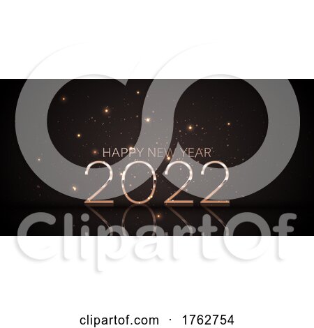 Happy New Year Banner Design in Black and Rose Gold by KJ Pargeter