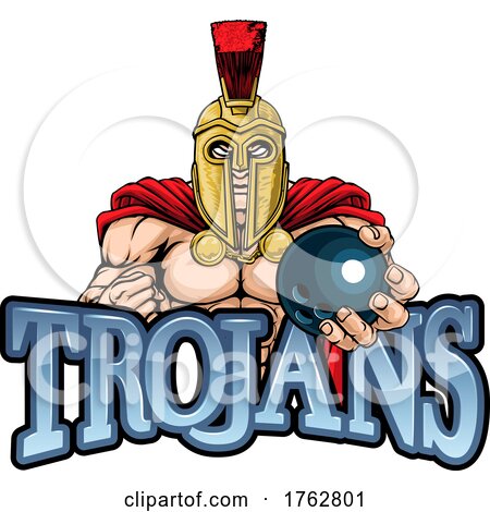 Trojan Spartan Bowling Sports Mascot by AtStockIllustration