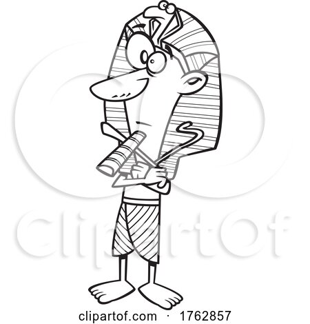 Black and White Cartoon Ancient Egyptian Pharaoh Ramesses II by toonaday