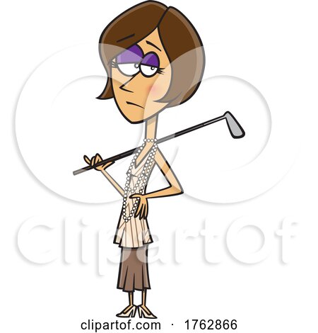 Cartoon Jordan Baker the Female Golfer from the Great Gatsby by toonaday