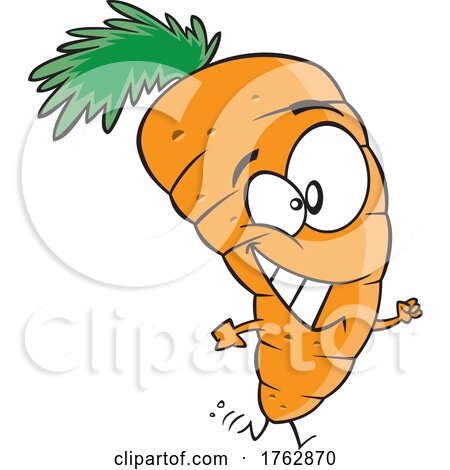 Cartoon Happy Fresh Carrot Walking by toonaday