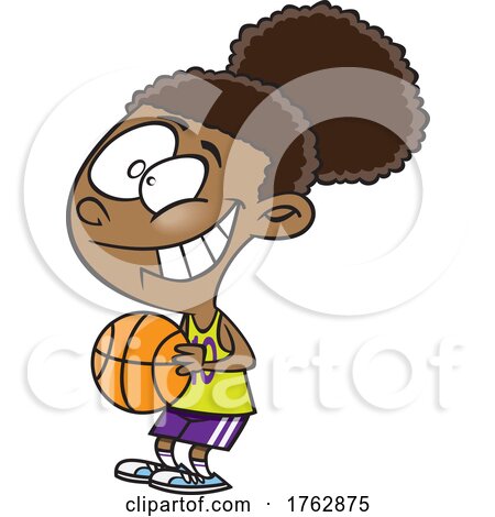 Cartoon Girl Basketball Player by toonaday