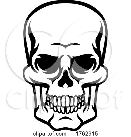 Skull Grim Reaper Cartoon Skeleton Head by AtStockIllustration