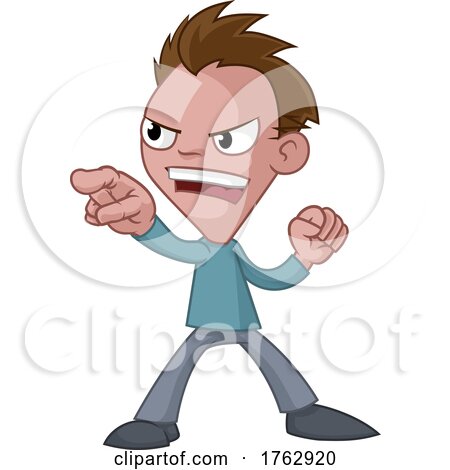 Cartoon Man Pointing Mascot by AtStockIllustration