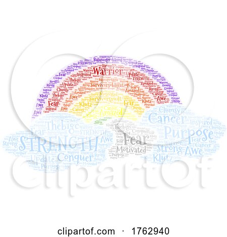 Rainbow and Cloud Cancer Word Art by Jamers
