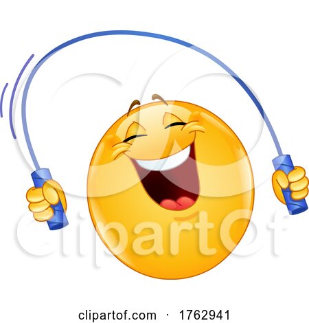 Cartoon Happy Emoji Skipping Rope by yayayoyo
