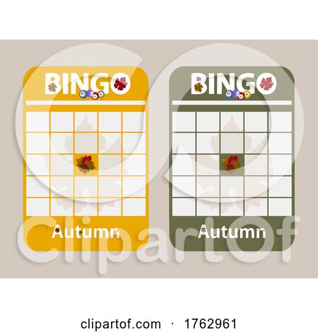 Blank Copy Space Bingo Cards Cut out Autumn by elaineitalia