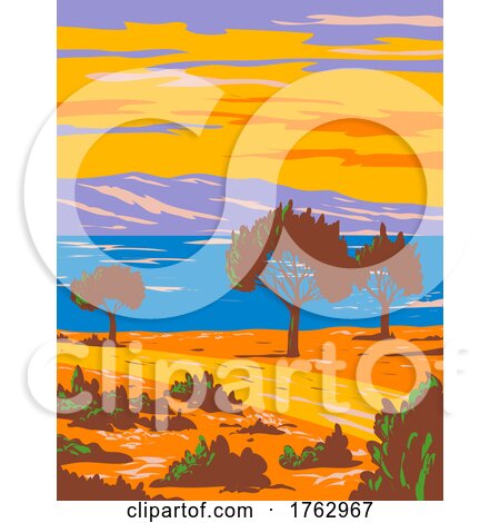 Bear Lake State Park Along the Shore of Rendezvous Beach Utah USA WPA Poster Art by patrimonio