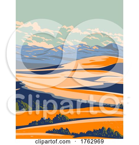 Coral Pink Sand Dunes State Park Between Mount Carmel Junction and Kanab in Utah USA WPA Poster Art by patrimonio