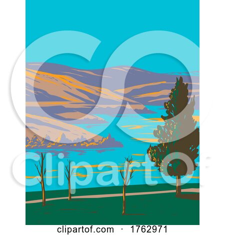 East Canyon State Park and the Reservoir in Salt Lake City in Morgan County Utah USA WPA Poster Art by patrimonio