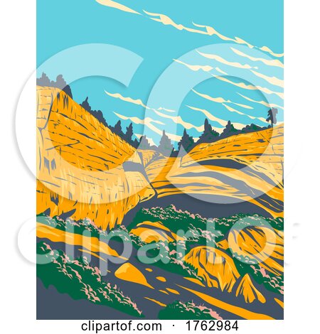 Pictograph Cave State Park Within Yellowstone in Montana USA WPA Poster Art by patrimonio