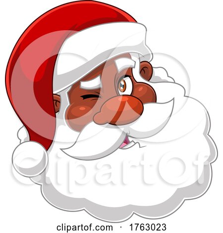 Winking Santa Face by Hit Toon